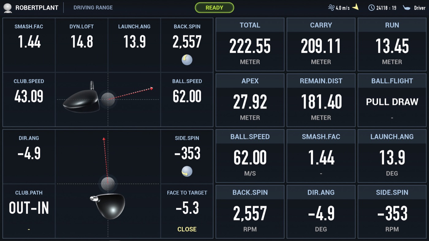 Ball tracking on the simulator screen
